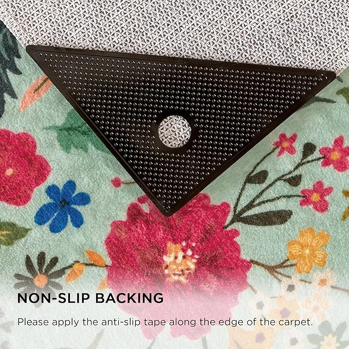 2x3 Washable Rug for Entryway, Floral Green Soft Small Area Rug, Non Slip Doormat Indoor Entrance Carpet, Flower Low Pile Front Door Throw Rug for Bedroom, Kitchen, Laundry, Bathroom, Sage Green