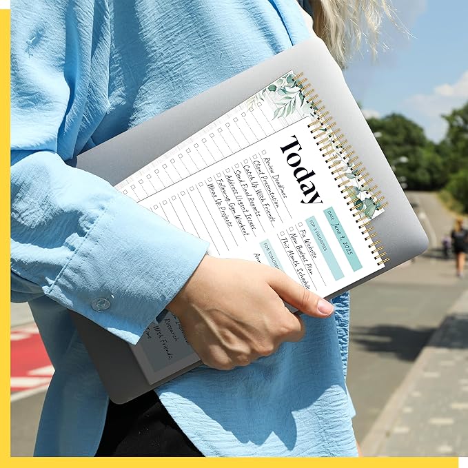 2 To Do List Notepads, Daily Planner Notebook with Tear-off Design, Undated Writing Organizer for Daily Tasks and Goal, Coiled Task Track Checklist Productivity Pad for Office, Classroom, Home, School