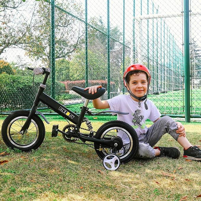 Balance Bike 2 in 1,The Dual Use of a Kids Balance Bike and Kids Bike,12 14 Inches for 2-6 Years Old,with Shock Absorbers, Fenders, Pedals, Auxiliary Wheels