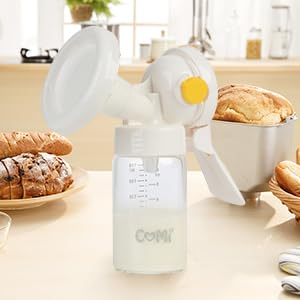 COMI Wide Neck Glass Breastmilk Collection n Storage Bottle, 4 Packs, 6oz with Screw Ring Sealing Disk; Re-markable Sealing Disc. BPA Free, Fits Breast Pumps & Nipples (4 Gray Lids)