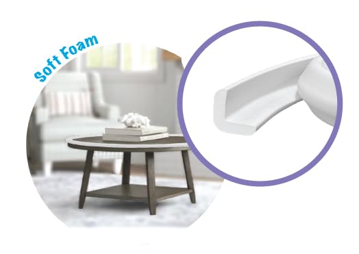 Kidkusion Baby Proof Edge Guards for Safety | Made in The USA | 36 Feet | Off White | Edge Protectors for Furniture, Tables, Fireplaces | Heavy Duty Tape Included