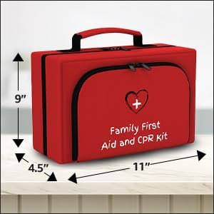 Family First Aid & CPR Kit - Emergency Medical Kit for The Entire Family, Child, Kids, and Youth. Perfect for Camping, Travel, Car, Hiking, Sports, Outdoor, and Home - First Aid Guide Life Safety Pro