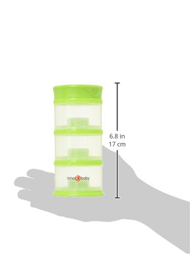 Innobaby Packin' Smart Stackable and Portable Storage System for Formula, Liquid, Baby Snacks and More. 3 Stackable Cups in Lime. BPA Free, 12 Ounce