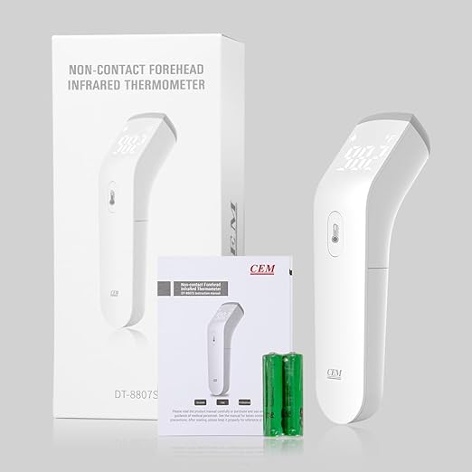 CEM DT-8807S FDA CE Digital Thermometer for Adults and Kids, No Touch Forehead Thermometer for Baby, 2 in 1 Body Surface Mode Infrared Temperature Gun with Fever Alarm and Instant Accuracy Readings