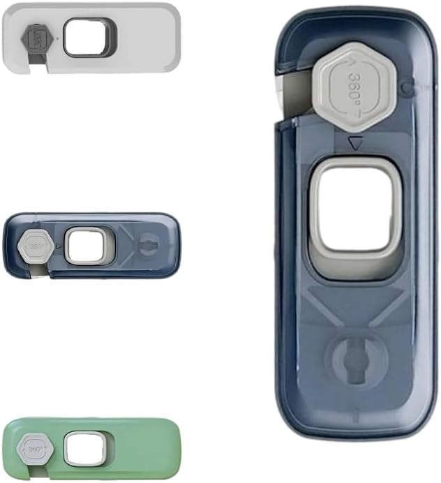 2x Child Kid Lock Fridge, Freezer, Cabinet Catch Baby Safety Lock Door Safe (Blue)