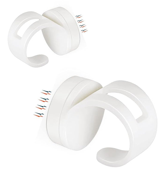 Ergonomic Magnetic Keys - RovingCove Universal Magnet Key for Cabinet Drawer Locks, Patented One-Handed Operation, Ivory White, 2 Ring Keys