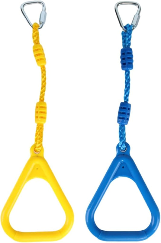 Climbing Gymnastic Rings for Kids - Strong Obstacle Course Ninja Ring Monkey Bars for Outdoor Backyard Play Sets, Swing Set