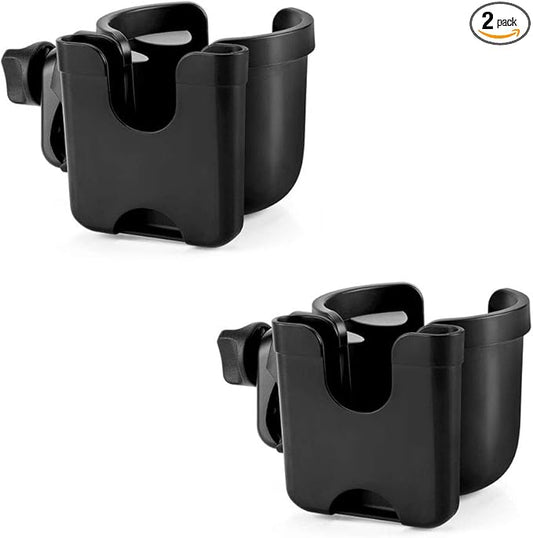Accmor Stroller Cup Holder with Phone Holder, Bike Cup Holder, Universal Cup Holder for Uppababy Nuna Doona Strollers, 2-in-1 Cup Phone Holder for Stroller, Bike, Wheelchair, Walker, Scooter