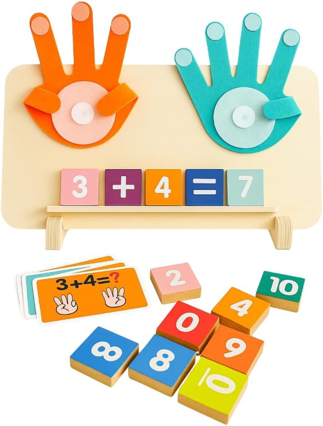 Montessori Educational Math Manipulatives Number Counting Kids 3 to 5 Homeschool Kindergarten, Interactive Learning Toy for Toddlers Preschoolers, Boys, Girls, Math Games, STEM Activities