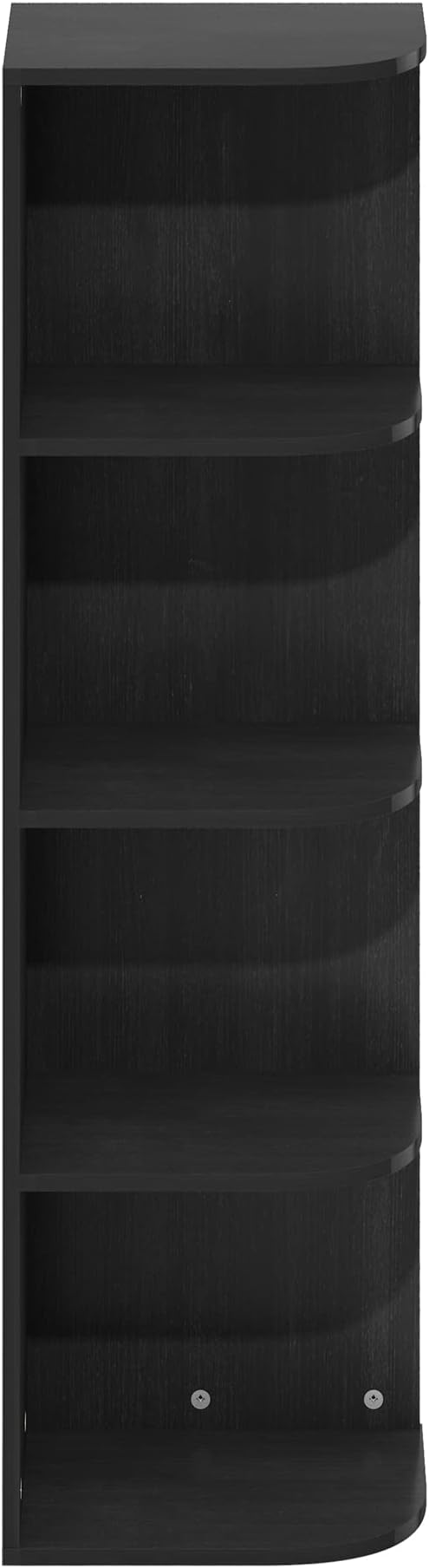 Furinno Pasir 4-Tier Corner Open Shelf Bookcase, Blackwood