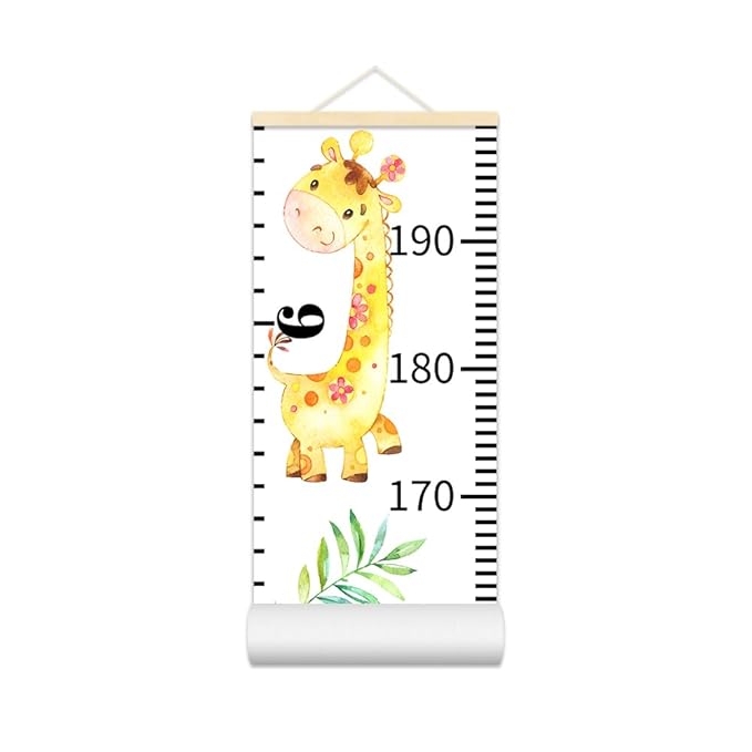 Baby Growth Chart for Wall - Height Chart for Kids Nursery Decor Wall Hanging Measurement Ruler Toddler Room Decor Play Room Essentials Birthday Christmas Gifts for Boys Girls 79"X7.9" (Giraffe)