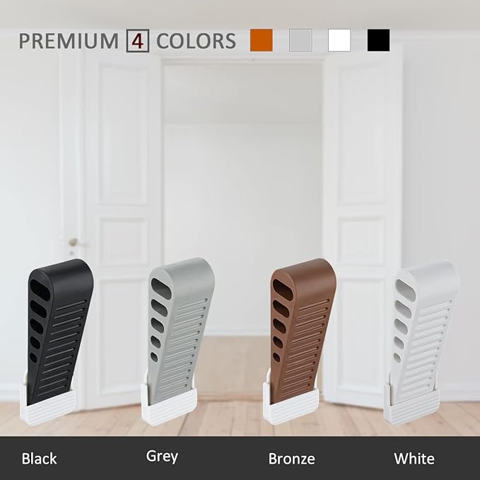 JQK Rubber Door Stopper Wedge, Grey 9 Pack Soft TPR Premium Door Stops for Bottom of Heavy Duty Door on Tile, Concrete, Carpet, Wooden Floor, DSB61-GY-P9