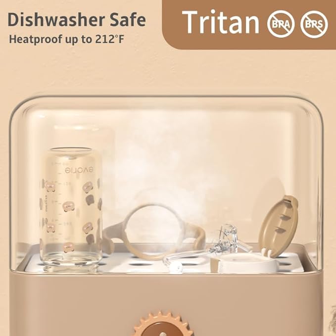 Evorie Tritan Spill Proof Toddler Straw Sippy Cup, 10 oz for Baby and Toddlers 1-3 Years Old, No Spill Straw Water Bottle with Removable Handles, Ideal for School, BPA-Free, Honey Bear