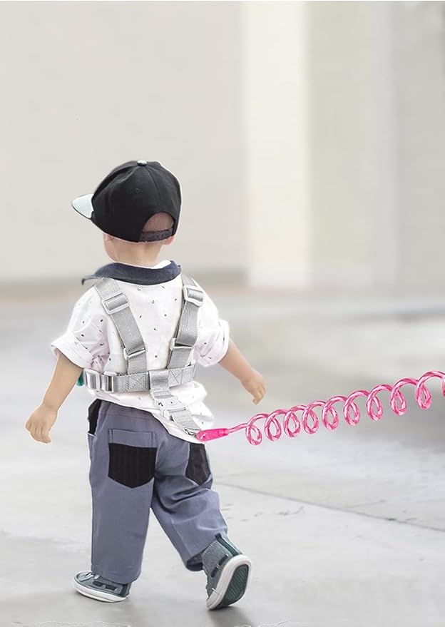 2 in 1 Toddler Leash Anti Lost Wrist Link Pink Safety Harness with Lock for Kids, Baby Leash Anti Lost Wrist Link Safety Wrist Link for Toddlers(Pink 8.2 Ft) …