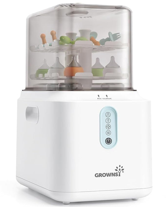 GROWNSY 3 Layers Large Capacity Bottle Sterilizer and Dryer, 45% Faster Electric Steam Sterilization, Universal Bottle Sterilizer for Baby Bottles, Breast Pump Parts, Glass & Plastic, Compact Design