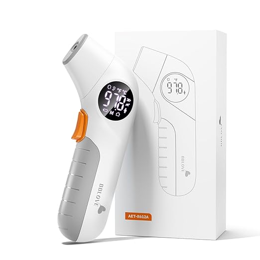 Baby Thermometer for Infants, No-Touch Forehead and Ear Thermometer with Fever Alarm, Fast Accuracy Digital Thermometer for Adults and Kids, 3 Age Modes, Object Modes