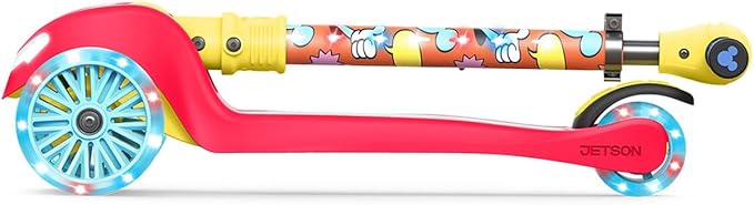 Jetson Character Kids Kick Scooter, LED Lights on Stem & Light-Up Wheels, Lightweight Frame, Height-Adjustable Handlebar, Lean-to-Steer System, Easy-Fold Mechanism