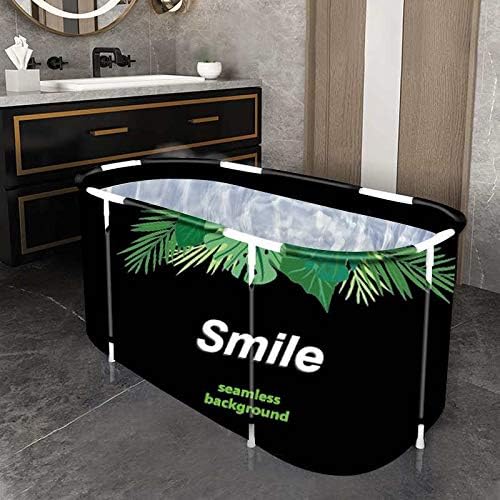 BESTHLS Portable Bathtub for Adult, Foldable Bathtub Folding Soaking Bath Tub,Eco-Friendly Bathing Tub for Shower Stall (Large, Green)