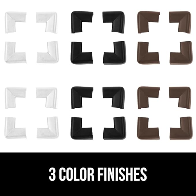 GORILLA GRIP Baby Proof Corners and Edges for Furniture, Kid Proofing Adhesive Table Corner Protectors, Heavy Duty Soft Rubber Foam Protection, Includes 8 Protective Safety Guards, 10 Feet, Off White