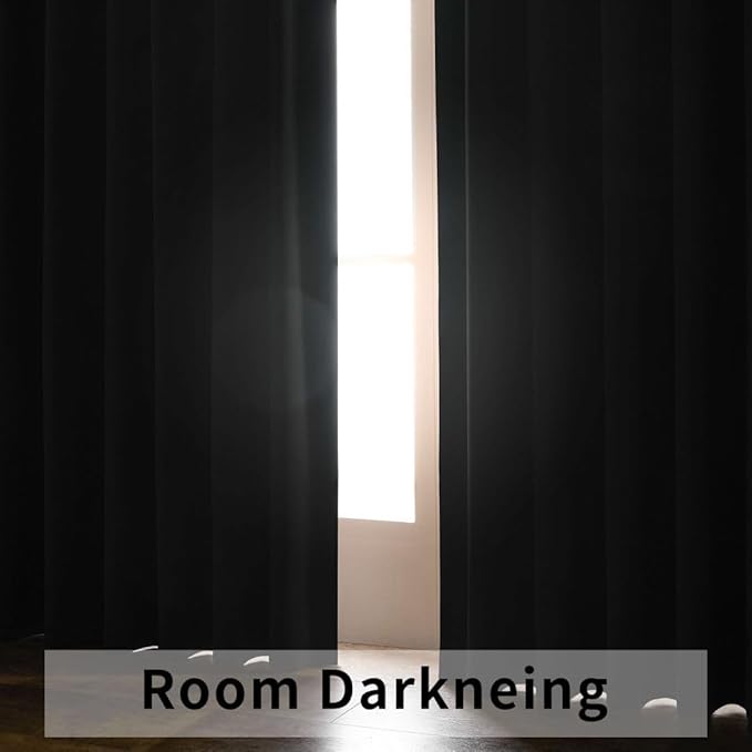 Joydeco Blackout Curtains 96 Inches Long for Bedroom, Thermal Insulated Black Out Curtains 2 Panels Set, Room Darkening Drapes for Living Room Window (W52 x L96 Inch, Red)