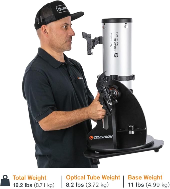 Celestron StarSense Explorer 130AZ App-Enabled Telescope – 130mm Tabletop Dobsonian with Smartphone Dock & StarSense App – iPhone & Android Compatible – Easy-to-Use for Beginners