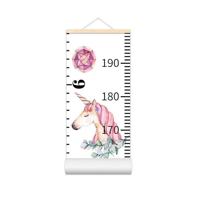 Baby Growth Chart for Wall - Height Chart for Kids Nursery Decor Wall Hanging Measurement Ruler Toddler Room Decor Play Room Essentials Birthday Christmas Gifts for Boys Girls 79"X7.9" (Unicorn)