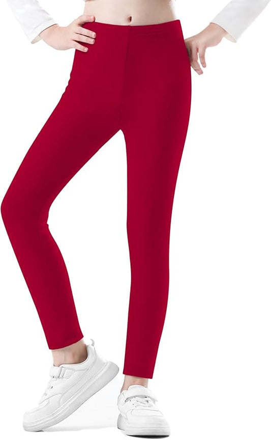 Girls Leggings Cotton Leggings for Toddler Footless Girls Pants Stretchy Baby Girl's Pants Infant Basic Leggings Size 6M -14Y