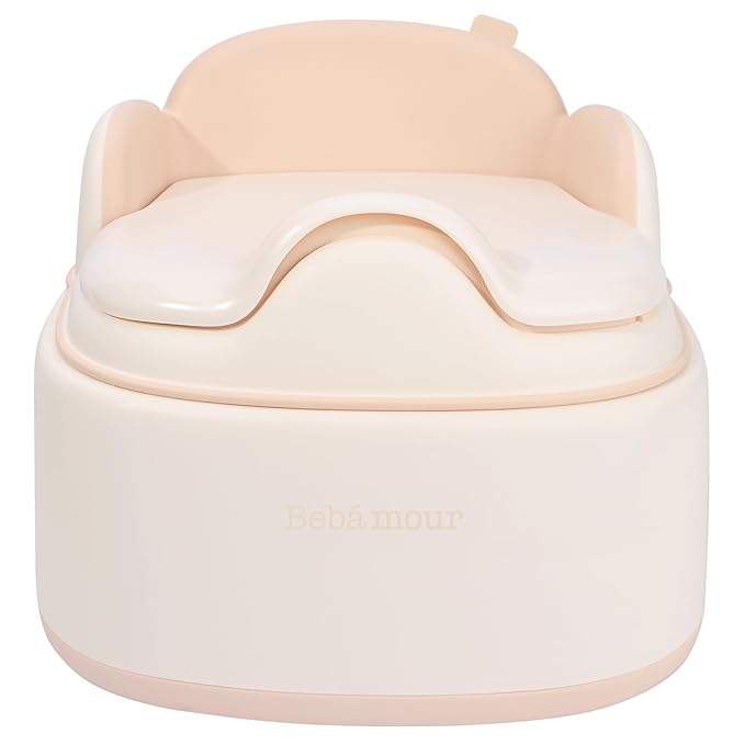 Bebamour Potty Training Toilet 3 in 1 Multi-Functional Potty Seat Detachable Baby Potty Step Stool Anti-Slip Stable Potty Training Toilet with 100 Pack Trash Bags (Pink)