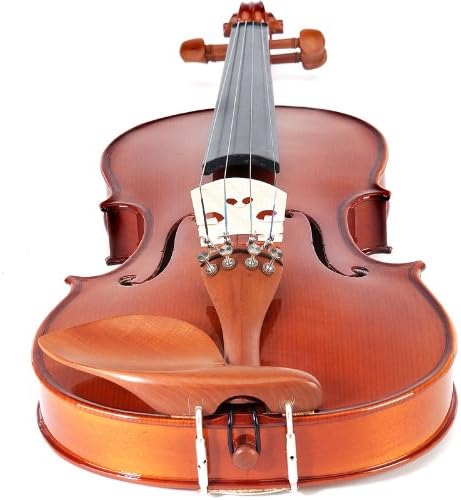 Cecilio 1/2 Size Natural Varnish Violin for Beginners, Hand-Carved Solid Spruce Top, Maple Back & Sides, Full Fiddle Kit with Hard Case, Bows, Rosin, Shoulder Rest, Lesson Book