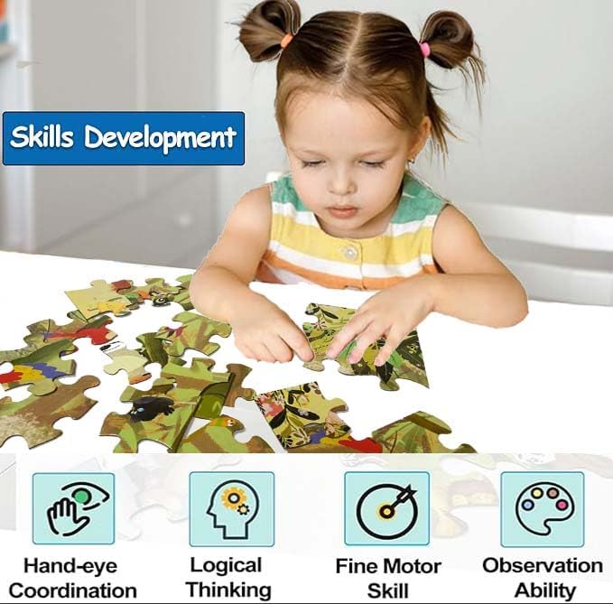 Jumbo Floor Puzzle for Kids, Large Jigsaw Puzzles 35 Piece for Kids Ages 3-5,Preschool Learning & Education Toys, Gifts for 4-8 Year Old Boys and Girls (Forest Animals 2)