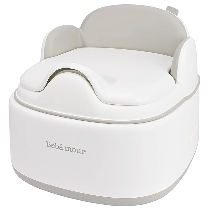 Bebamour Potty Training Toilet 3 in 1 Multi-Functional Potty Seat Detachable Baby Potty Step Stool Anti-Slip Stable Potty Training Toilet with 100 Pack Trash Bags for Baby Toddler Kids(Coffee)