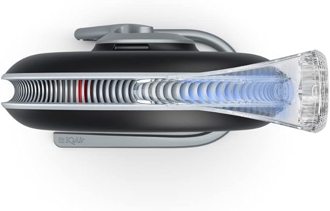 IQAir Atem Desk Air Purifier for Home, Office, Desktop, Small Room up to 150 sq ft, HyperHEPA Filter for Bacteria, Viruses, Allergens, Pets, Asthma, Pollen, Dust, Swiss Design, Made in Germany, Black