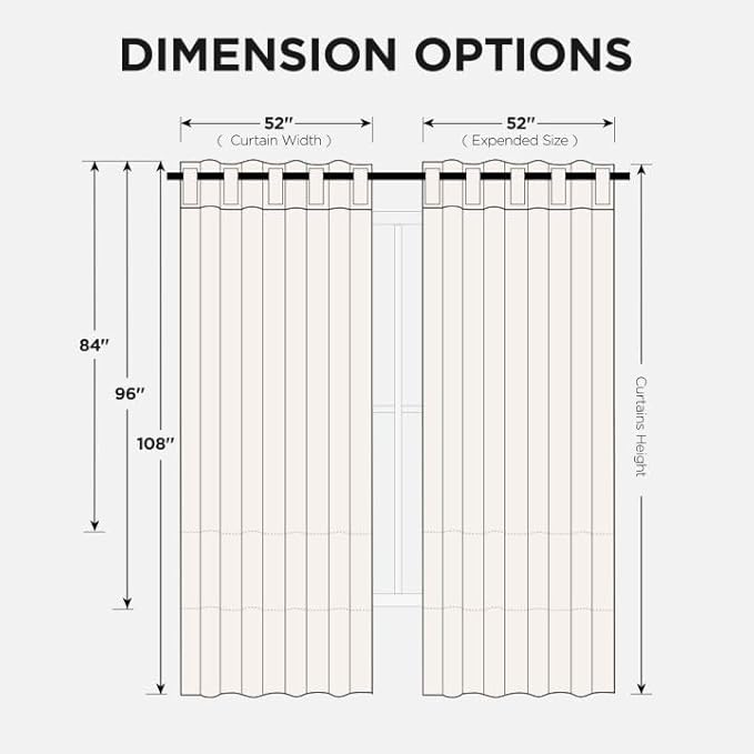 Joydeco Blackout Curtains 84 Inch Length 2 Panels Set, Thermal Insulated Black Out Curtains for Bedroom, Room Darkening Drapes for Living Room Window (W52 x L84 Inch, Light Beige)