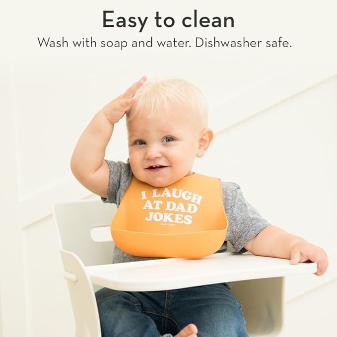 Baby Bib for Eating by Bella Tunno, Waterproof Silicone Bib with Large Food Catcher, Adjustable Fit for Babies 4-12 months & Toddlers 1-3 Years, Boys & Girls, Lil Hangry