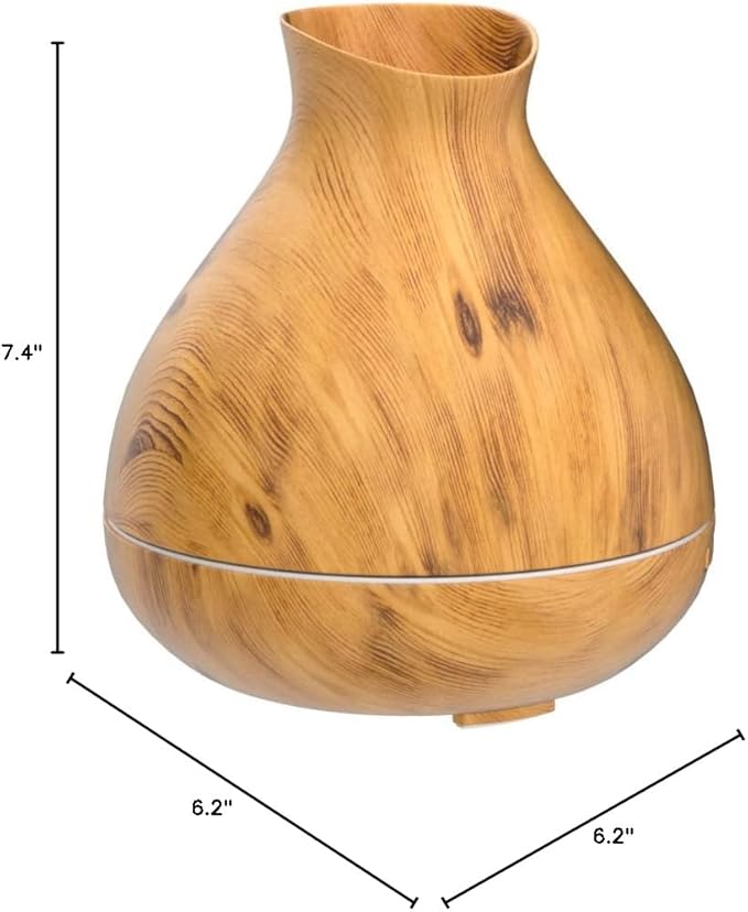 BZseed Aromatherapy Essential Oil Diffuser 550ml 12 Hours Wood Grain Aroma Diffuser with Timer Cool Mist Humidifier for Large Room, Home, Baby Bedroom, Waterless Auto Shut-off,7 Colors Lights Changing