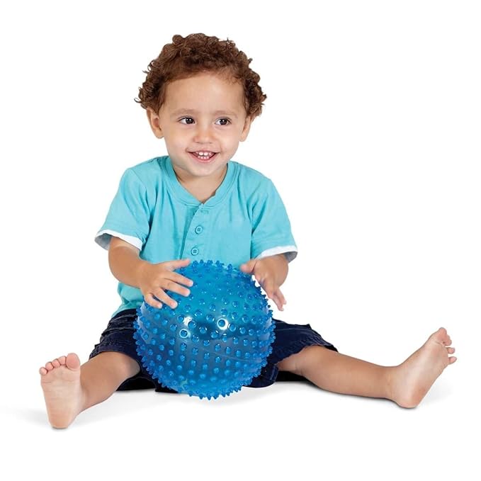 Edushape Sensory Ball for Baby - 7” Transparent Trendy Color Baby Ball that Helps Enhance Gross Motor Skills for Kids Aged 6 Months & Up - Pack of 1 Vibrant Colorful and Unique Textured Ball for Baby