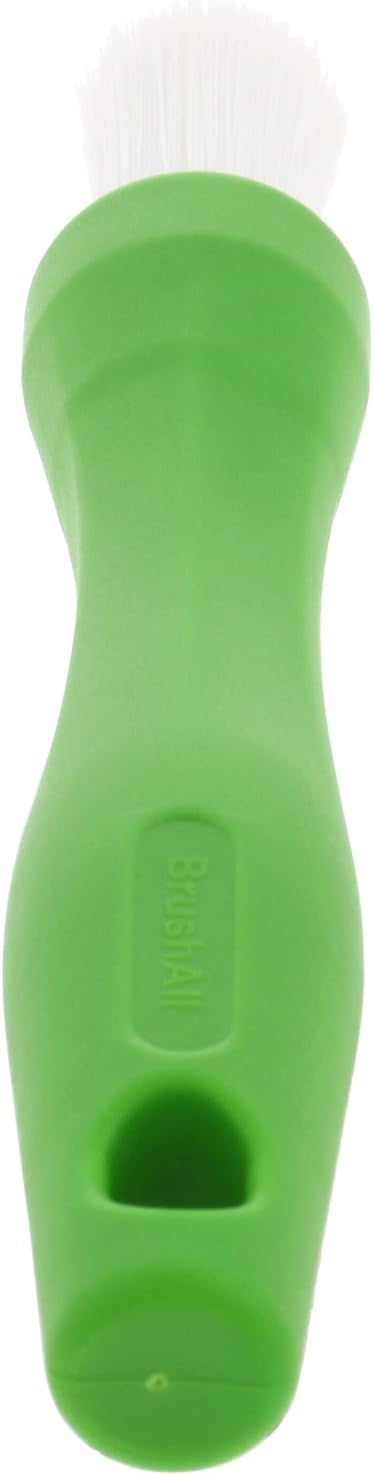 BrushAll® Wire Hand Brush with Ergonomic Handle and Tightly Packed Bristles for Kitchen, Garage, Indoor, Outdoor (Nylon) Patent Pending