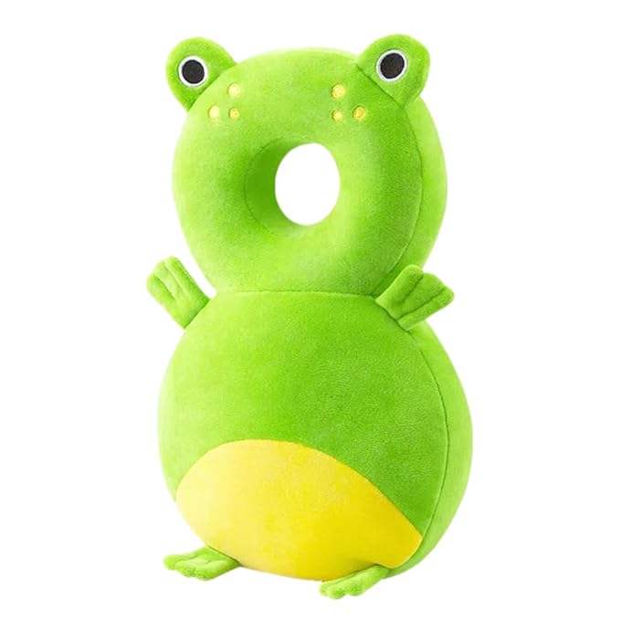 Baby Head Protection Backpack - Soft & Comfortable, Cute Cartoon Design (Q77-Frogs)