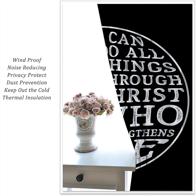 Basketball Blackout Curtains for Boy Girl Room Darkening Decor,Sport Theme and White Motto Dark Background Bedroom Living Room Home Rod Pocket Thermal Insulated Window Curtain/Drapes Panel,42x63 Inch…