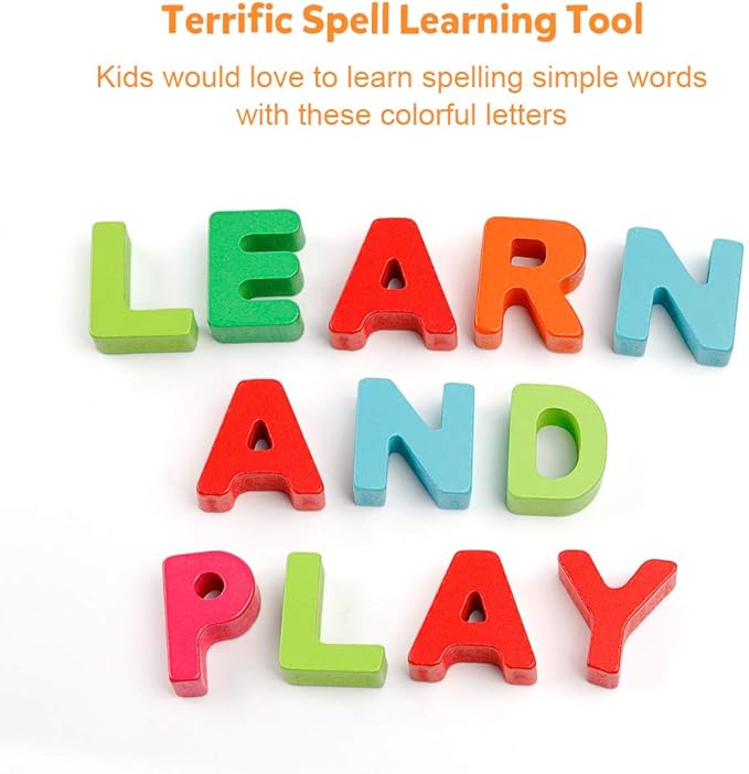 Coogam Wooden Alphabet Puzzle – ABC Letters Sorting Board Blocks Montessori Matching Game Jigsaw Educational Early Learning Toy Gift for Preschool Year Old Kids