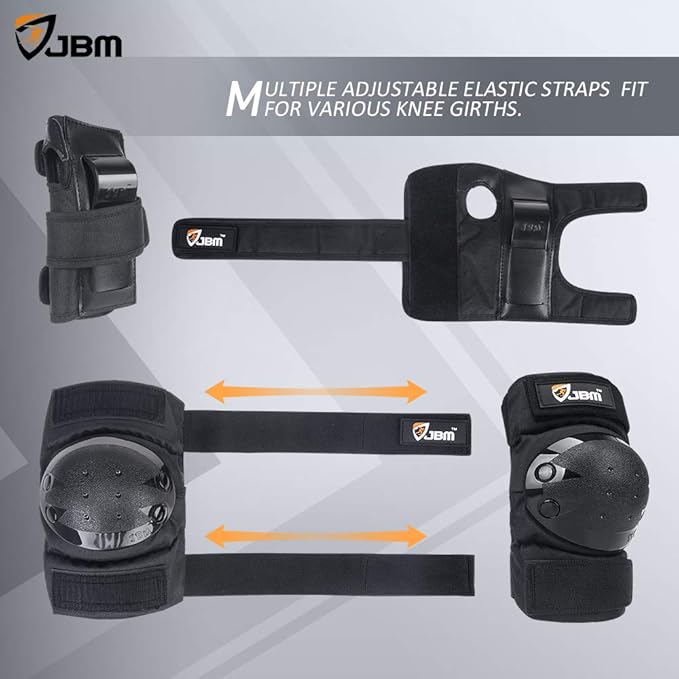 JBM Adult & Kids Knee Pads Elbow Pads and Wrist Guards for Inline Skating, Roller Skating, Skateboarding, Scootering