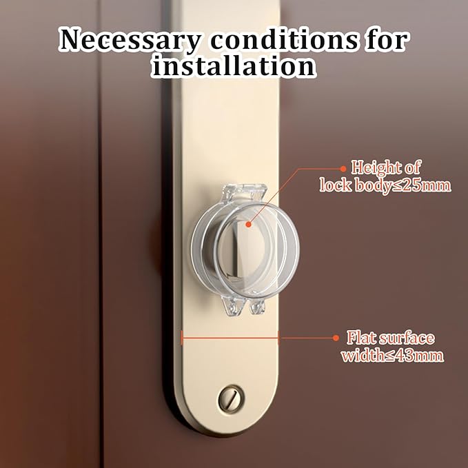 2 Pack Deadbolt Child Safety Lock Cover - Child Proof Deadbolt Cover & Door Knob Protector, Deadbolt Lock Cover for Kids, Prevents Accidental Locking (Fits Standard Locks) (Transparent)