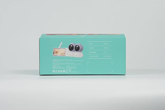 BOIFUN 2K Split-Screen 5 Inch Wi-Fi Baby Monitor with 2 360° Cameras, AI Motion & Sound & Humidity & Temp Detection, Auto Tracking Via Smartphone App and Monitor Control, Infrared Night Vision