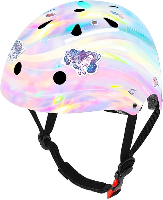 Adjustable Color Gradient Skateboard Helmet for 3-5-8-14+Ages【Toddler Kids Youth Adult】 Girls Boys Woman.Bike Helmet for Multi-Sports Cycling Bicycle Scooter Inline Roller Skate Rollerblading