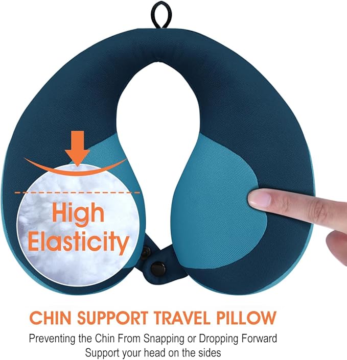 INFANZIA Chin Supporting Travel Neck Pillow, Comfortably Supports and Helps Support Head and Neck - Gifts for Toddler/Child/Kids, Blue