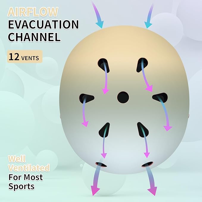 Adjustable Kids Bike Helmet with Knee & Elbow Pads Set, Color Gradient Design for Boys and Girls Aged 3-14+, for Skateboarding, Scooter, Roller & Inline Skating, Longboard