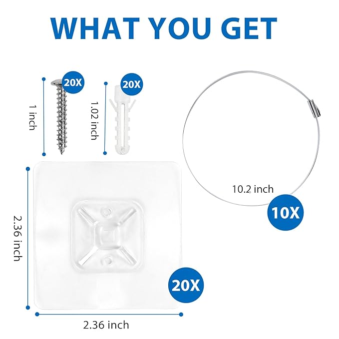 Adhesive Furniture Wall Anchors (10 Pairs 20 Packs), Vinkqiado Anti Tip Furniture Safety Straps for Baby Proofing, Secure Bookcase Dresser Shelf Cabinet to Wall for Child