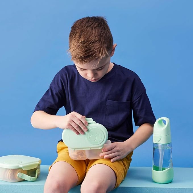 b.box Snack Containers for Kids, Toddler Snack Box Container, Reusable Small Bento Box for Lunch, School & Travel, Leak Proof, BPA free, Dishwasher Safe, Ages 4 months+ (Spearmint, 12oz capacity)