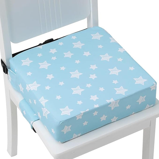 Booster Seat for Kitchen Chair with Adjustable Straps, Toddler Booster Seats for Dining Table Portable for Travel Camping Eating, Booster Cushion for Table for Baby Child Infant Kid Boy Girl