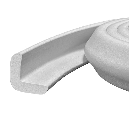 Kidkusion Baby Proof Edge Guards for Safety | Made in The USA | 12 Feet | Off White | Edge Protectors for Furniture, Tables, Fireplaces | Heavy Duty Tape Included